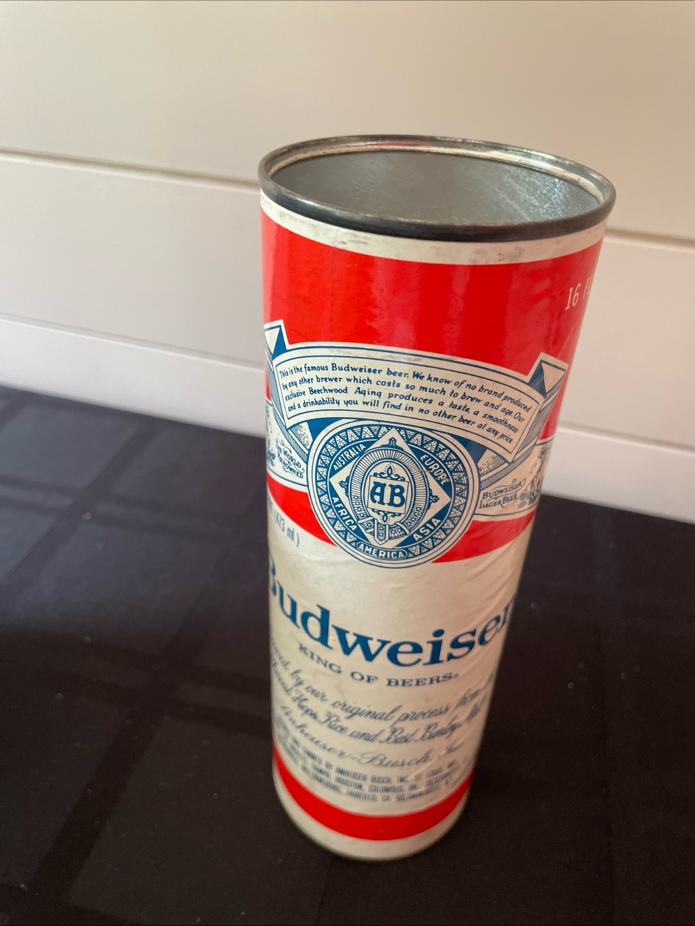 Budweiser Red, White and Blue Vintage-Style Beer Can